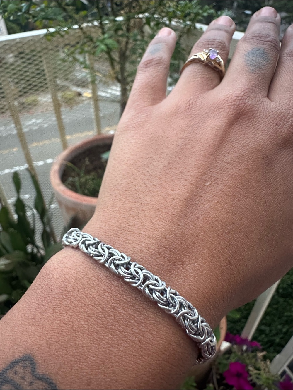 Sterling Silver Byzantine Chain Bracelet